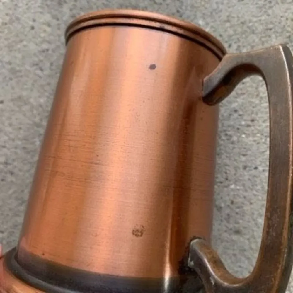 Vintage Copper Beer Stein With Canadian Nationalist Motto Crest